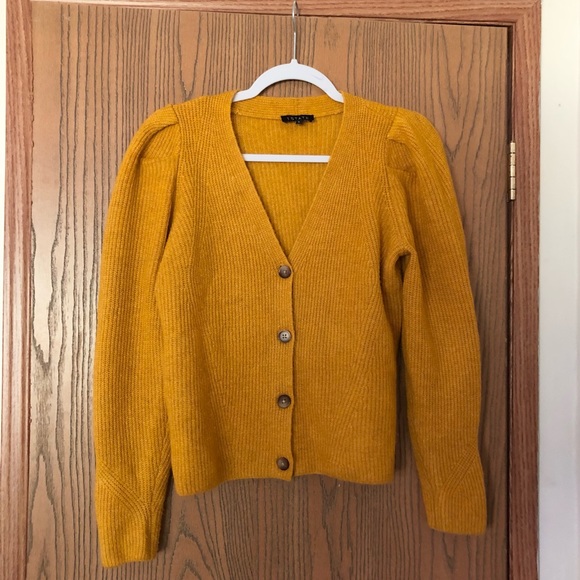 1. State Sweaters State Mustard Yellow Cropped Cardigan Chunky Knit Poshmark